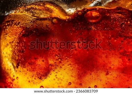 macro cola drink texture,macro cola background,Background of cola with ice and bubbles. Side view background of refreshing cola flavored soda with carbonated with vintage tone,