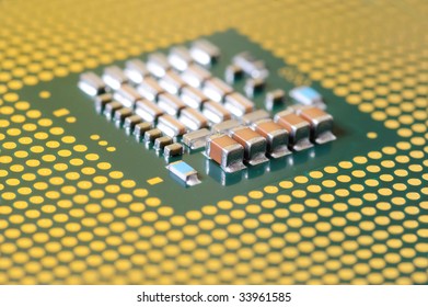 macro of cpu processor with shallow DOF