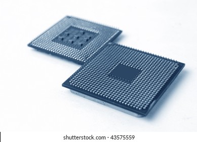 macro of cpu processor with shallow DOF