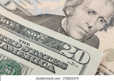 Macro Detail Of A 20 Dollar Bill