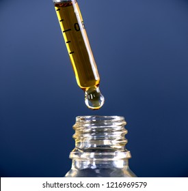 Macro detail of a dropper with Cannabis CBD Oil used for medical purposed