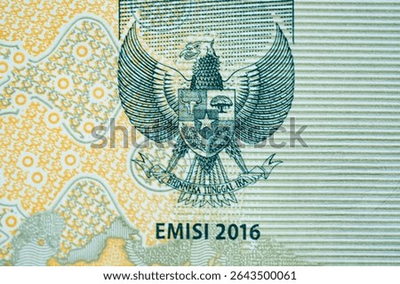 Macro of eagle on indonesian two thousand Rupiah bank note