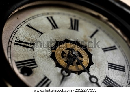 Macro of the face of a grandfather clock