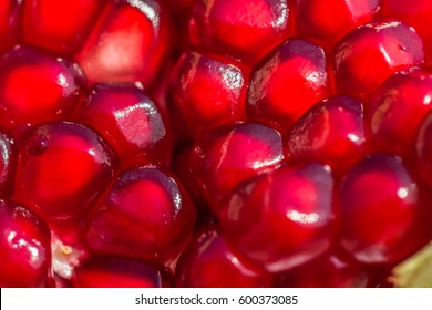 Macro Food Inside Of Pomegranate 