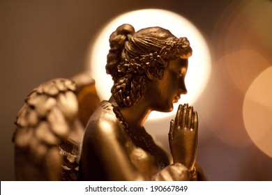 Macro Gold Angel Statue