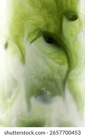 Macro Image of a Matcha Latte Texture, Drink Background 