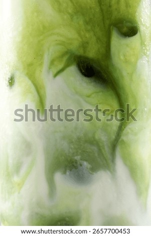 Macro Image of a Matcha Latte Texture, Drink Background 