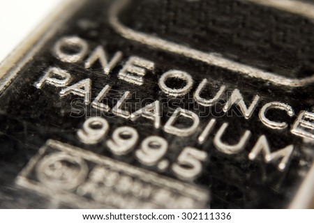 Macro image of a one ounce Palladium bar