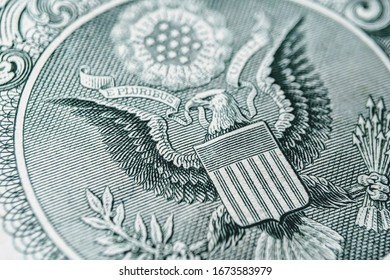 Macro image a One-dollar United States Note or Bank note close up with selective focus. Business/Finance concept.