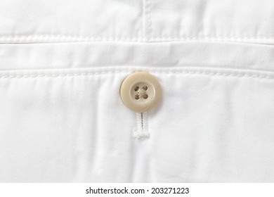 Macro Of Khaki Pants Pocket Button