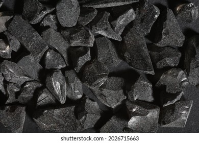 Macro Luxury Black Stone. Close Up Stone. Stone Background.