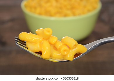 Macro Macaroni And Cheese On A Fork