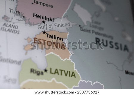 Macro Map Estonia Latvia with reference to Russia