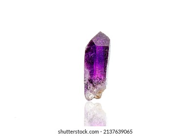 macro mineral stone amethyst on a white background close-up
