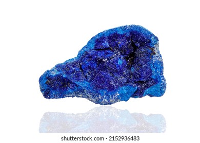 Macro Mineral Stone Azurite On A White Background Close-up