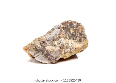 Macro mineral stone Corundum in rock a white background close up - Shutterstock ID 1185525439