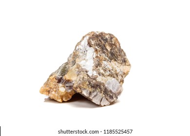 Macro mineral stone Corundum in rock a white background close up - Shutterstock ID 1185525457