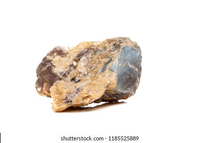 Macro mineral stone Corundum in rock a white background close up - Shutterstock ID 1185525889