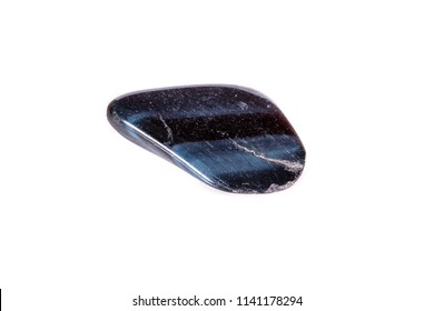 Macro Mineral Stone Falcon Eye On A White Background Close Up