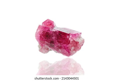 Macro Mineral Stone Tourmaline On A White Background Close-up