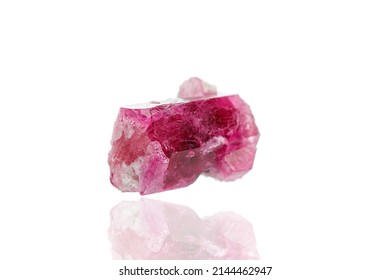 Macro Mineral Stone Tourmaline On A White Background Close-up