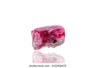 Macro Mineral Stone Tourmaline On A White Background Close-up