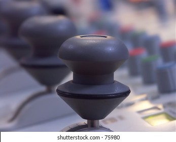 Macro Of Modern Editing Suite In A Television Studio