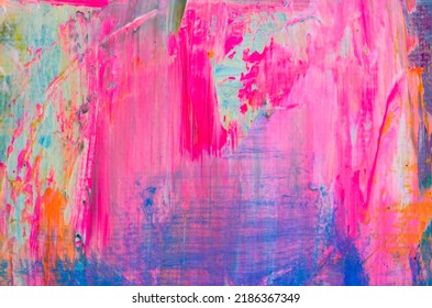 Macro of Multi Colored Paint Abstract Horizontal