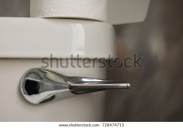 Macro Part Toilet Bowl Handle Roll Stock Photo Edit Now 728474713