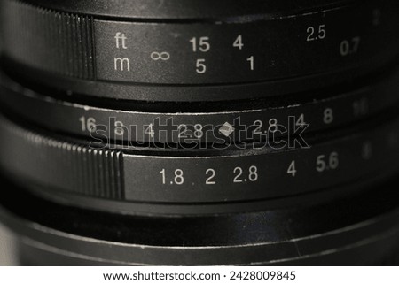 macro photo of black vintage lens 