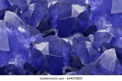 macro photo of blue sapphire crystals background