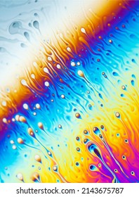 Macro Photo Of Bubble Rainbow Effect