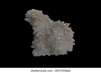 Macro Photo Of Calcite Isolated On Black Background 