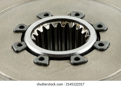 Macro Photo Of A Gear Shaft Socket Of A Used Automotive Clutch.