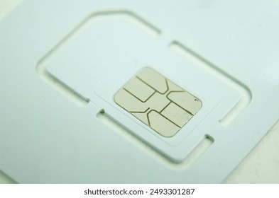 Macro Photo of GSM SIM Card on White background