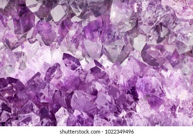 Macro Photo Of Lilac Amethyst Crystals Background