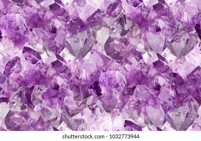 macro photo of lilac amethyst crystals seamless background