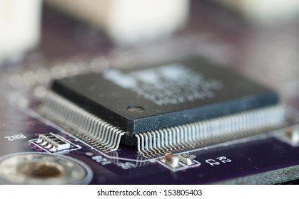 Macro Photo Of  Microcontroller .