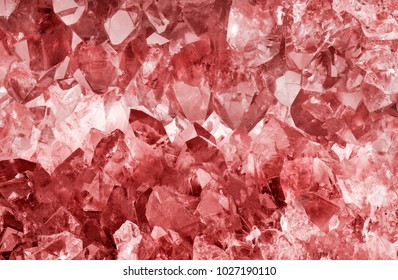 Macro Photo Of Red Ruby Crystals Background