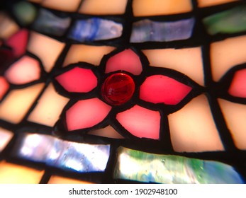 Macro Photo Of Stained Glass Lamp Shade