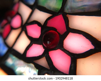 Macro Photo Of Stained Glass Lamp Shade