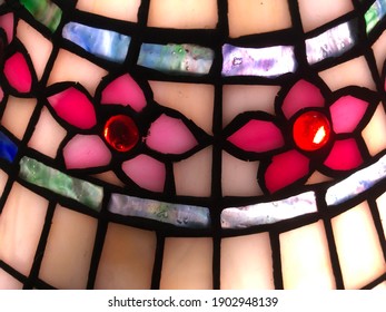 Macro Photo Of Stained Glass Lamp Shade