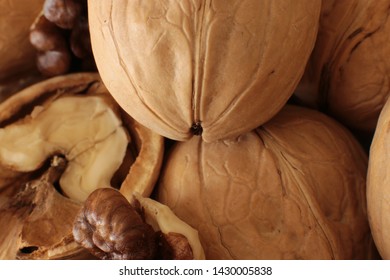 macro photo of walnut nuts set of nuts macro shot