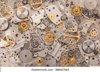 Macro photo of a watch movement 
