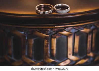 Macro photo of wedding rings