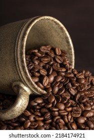 Macro Photography Of Coffee Beans, Cup, Mug