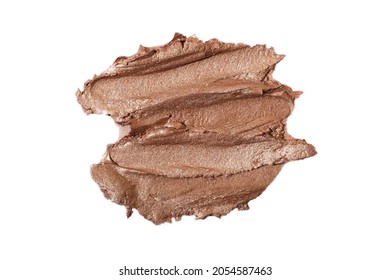 Macro Photography Of The Cosmetic Highlighter With Shimer.Isolated On White Swatch.