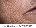 Macro photography of the detail of an elderly woman