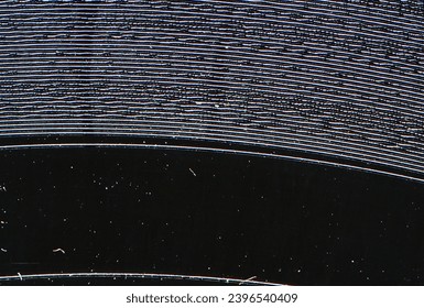 Macro photography of grooves on a record