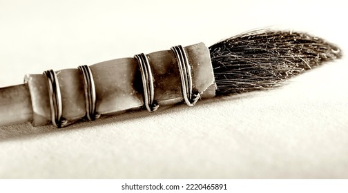 Macro Photography Of Paint Brushes Canvases